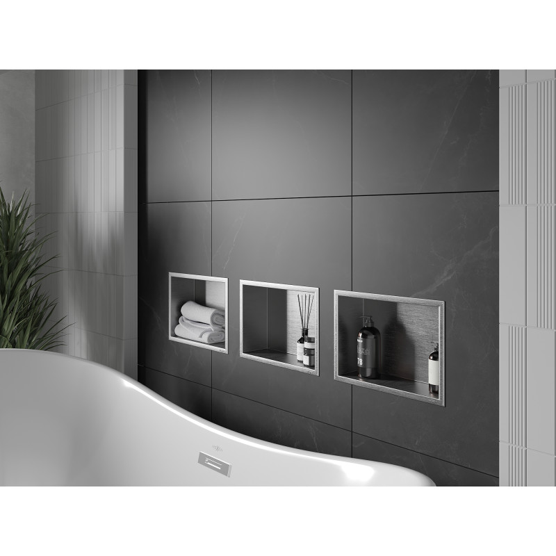Mexen X-Wall-R niche shelf with flange 30 x 20 cm, inox - 1910302010