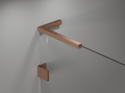 Mexen Lunar L bathtub screen 2-wing left 100 x 150 cm, transparent, brushed copper - 897L-100-100-65-00-L