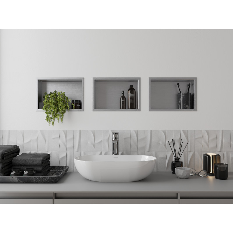 Mexen X-Wall-R niche shelf with flange 30 x 20 cm, inox - 1910302010