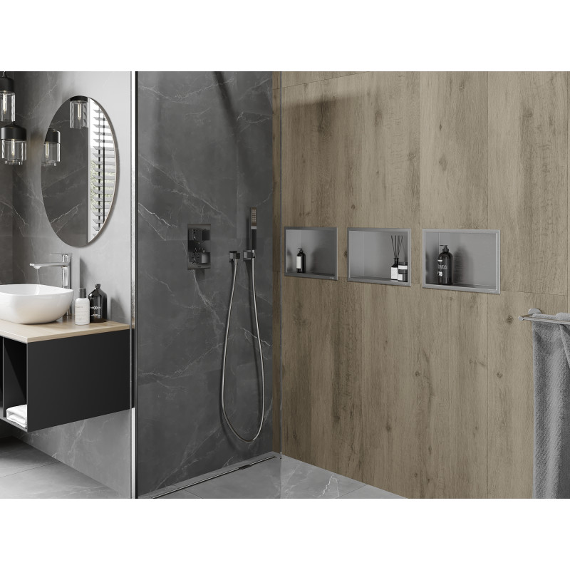 Mexen X-Wall-R niche shelf with flange 30 x 20 cm, inox - 1910302010