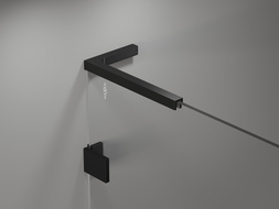 Mexen Lunar L bathtub screen 2-wing left 80 x 150 cm, transparent, black - 897L-080-100-70-00-L