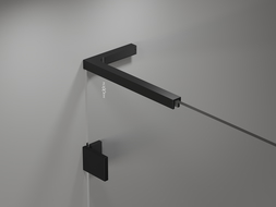 Mexen Lunar L 2-wing left bath screen 90 x 150 cm, transparent, black - 897L-090-100-70-00-L