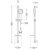Mexen DQ74 sliding shower set, Black - 785744581-70