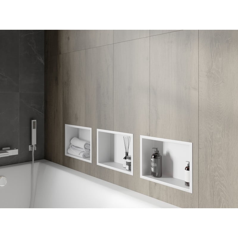 Mexen X-Wall-R recessed shelf with flange 30 x 20 cm, white - 1920302010