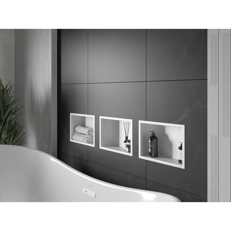 Mexen X-Wall-R recessed shelf with flange 30 x 20 cm, white - 1920302010