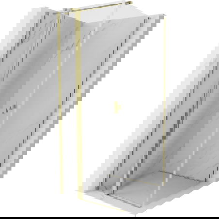 Mexen Mist T pivot shower cabin 70 x 70 cm, transparent, gold - 8A4T-070-070-50-00
