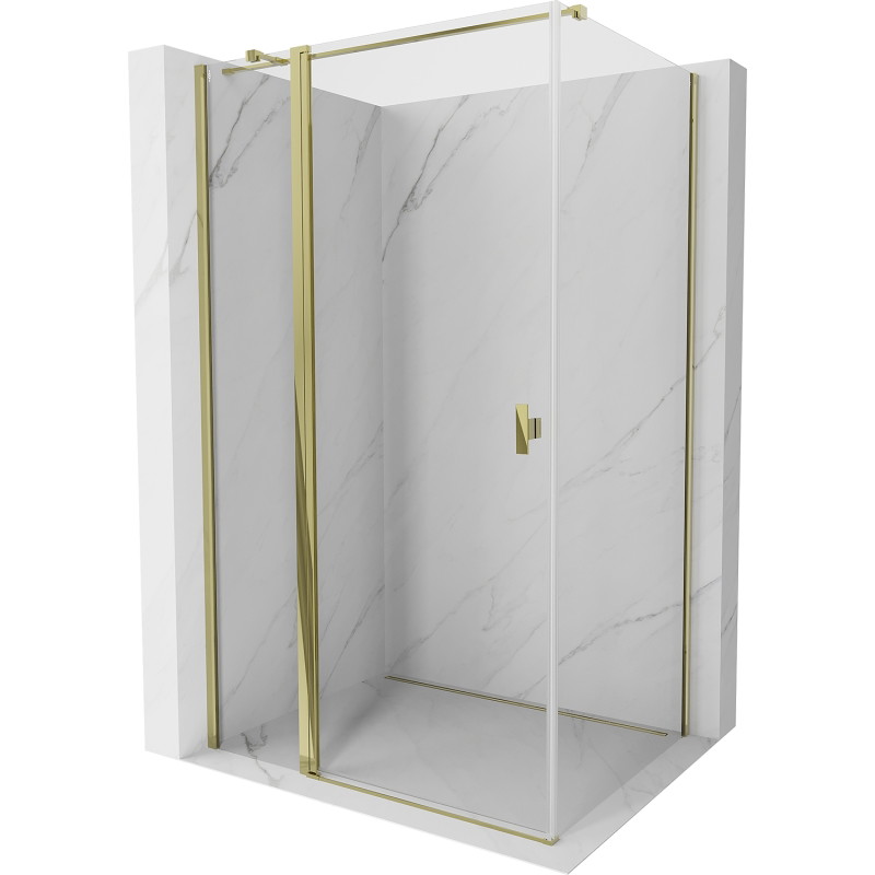 Mexen Mist T pivot shower enclosure 75 x 80 cm, transparent, gold - 8A4T-075-080-50-00