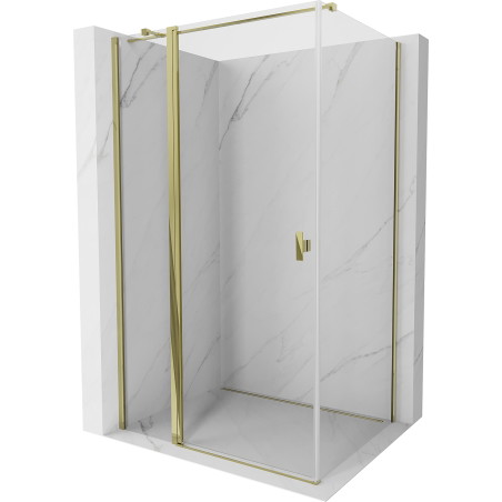 Mexen Mist T pivot shower enclosure 75 x 80 cm, transparent, gold - 8A4T-075-080-50-00