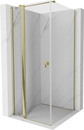 Mexen Mist T shower enclosure with hinged door 100 x 100 cm, transparent, gold - 8A4T-100-100-50-00