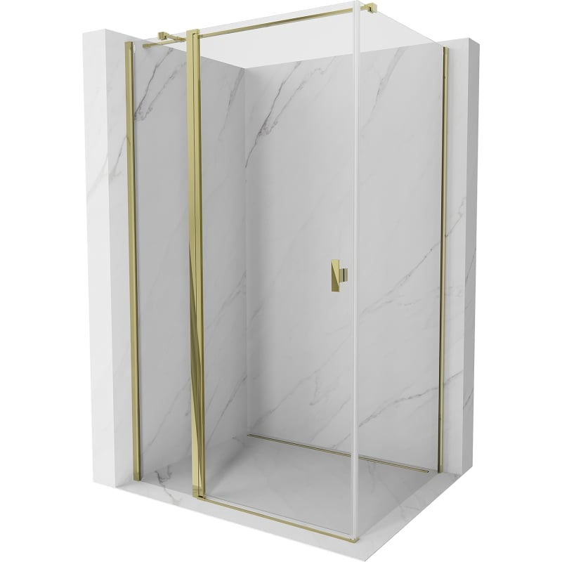 Mexen Mist T Hinged Shower Enclosure 120 x 100 cm, Transparent, Gold - 8A4T-120-100-50-00