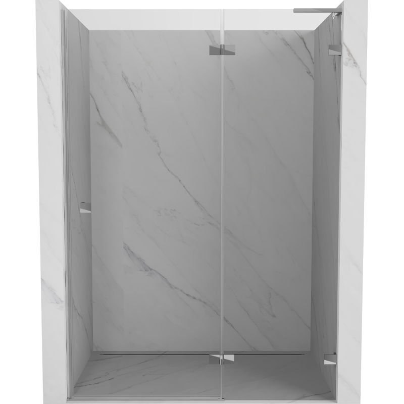 Mexen Lunar L 140 cm Right Hinged Shower Door, Transparent, Chrome - 834L-140-000-01-00-P