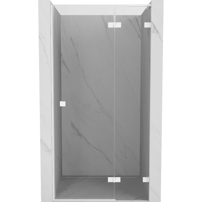 Mexen Lunar L right hinged shower door 80 cm, transparent, white - 834L-080-000-20-00-P