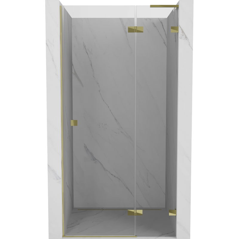 Mexen Lunar L right hinged shower door 110 cm, transparent, gold - 834L-110-000-50-00-P