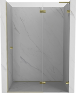 Mexen Lunar L right hinged shower door 130 cm, transparent, gold - 834L-130-000-50-00-P