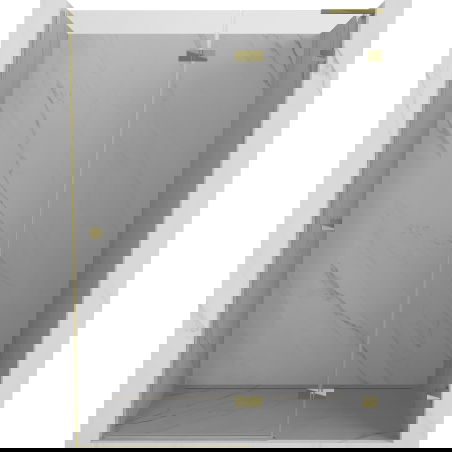 Mexen Lunar L right-handed shower door 135 cm, transparent, gold - 834L-135-000-50-00-P