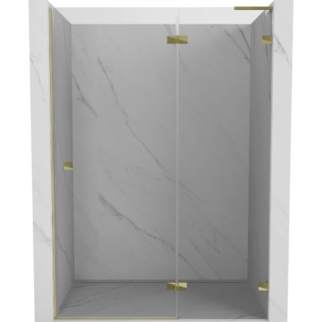Mexen Lunar L 140 cm Right Hinged Shower Door, Transparent, Gold - 834L-140-000-50-00-P