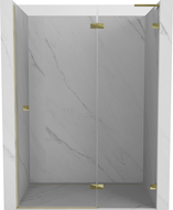 Mexen Lunar L shower door right hinged 140 cm, transparent, gold - 834L-140-000-50-00-P