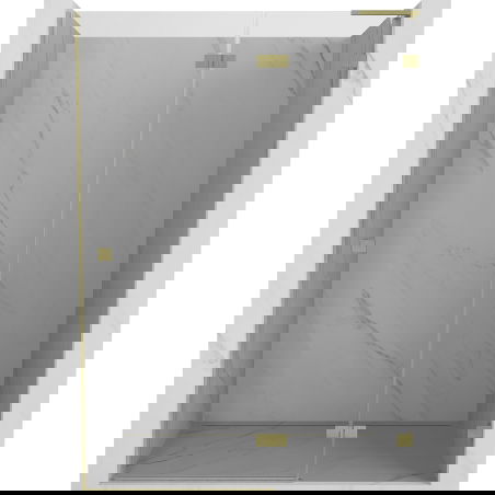 Mexen Lunar L right-hand hinged shower door 130 cm, transparent, brushed gold - 834L-130-000-55-00-P