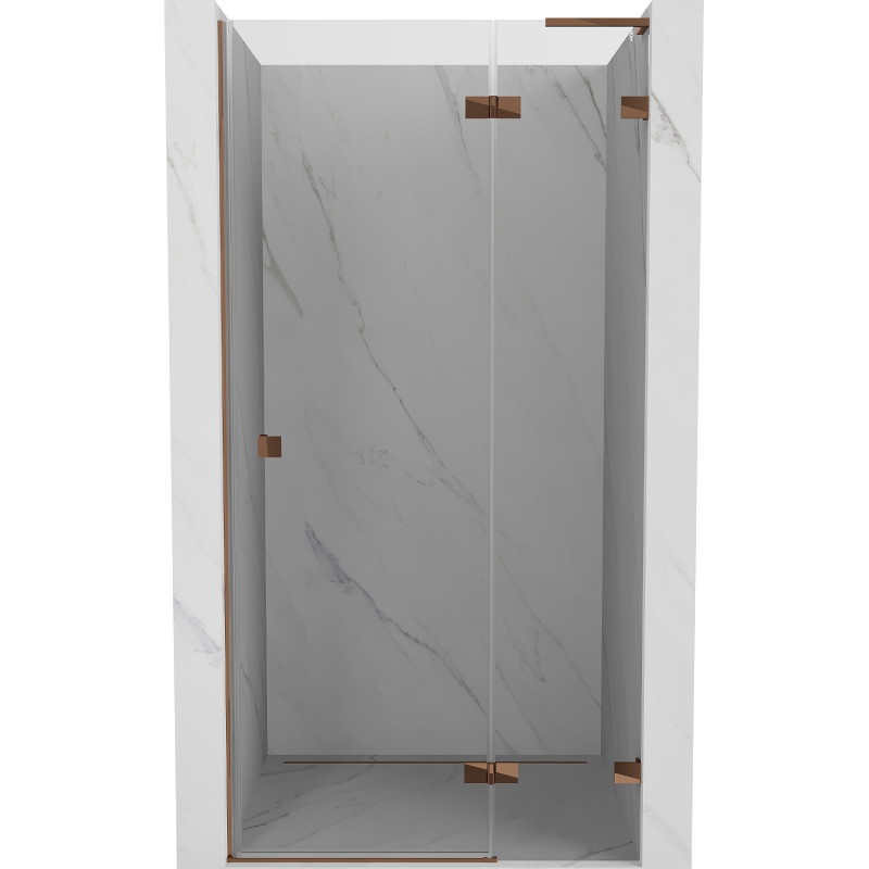 Mexen Lunar L right-hinged shower door 105 cm, transparent, rose gold - 834L-105-000-60-00-P