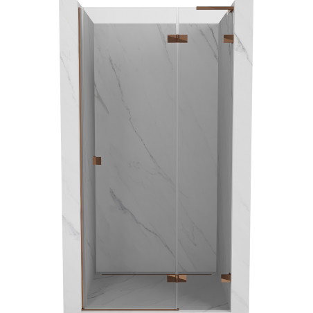Mexen Lunar L right-hinged shower door 105 cm, transparent, rose gold - 834L-105-000-60-00-P