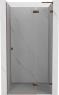 Mexen Lunar L right-hinged shower door 105 cm, transparent, rose gold - 834L-105-000-60-00-P