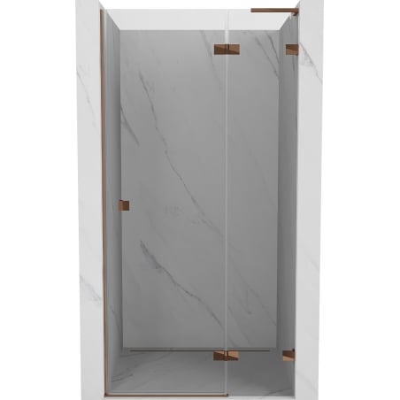 Mexen Lunar L shower door hinged right 110 cm, transparent, rose gold - 834L-110-000-60-00-P