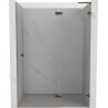 Mexen Lunar L Right Hinged Shower Door 130 cm, Transparent, Rose Gold - 834L-130-000-60-00-P