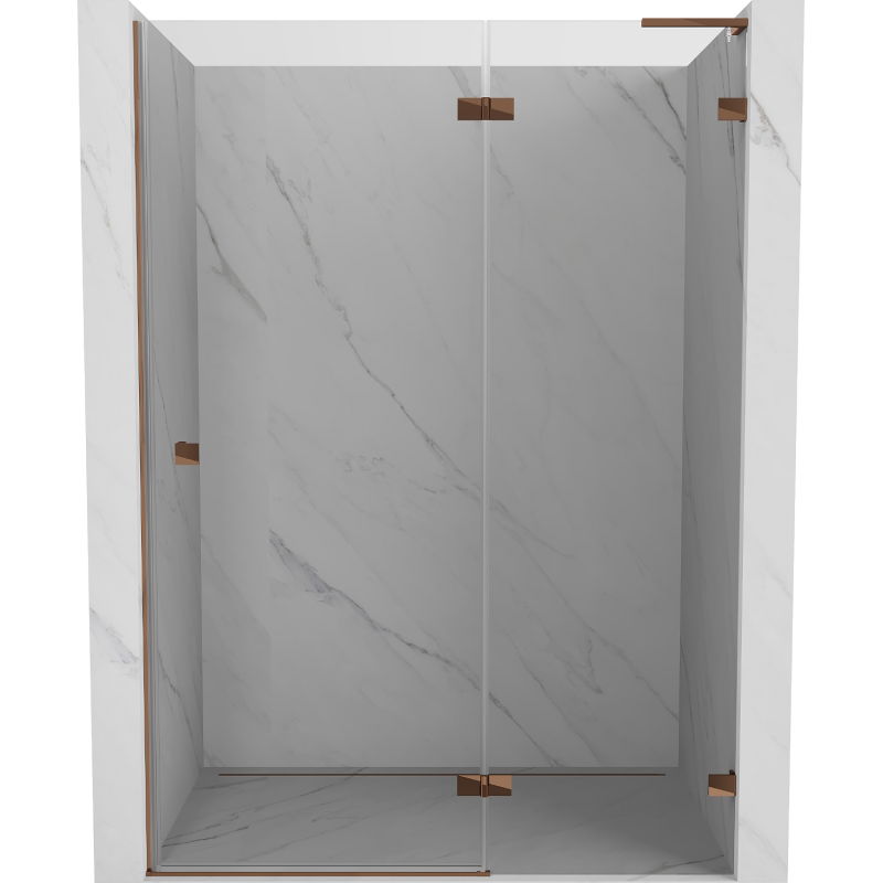 Mexen Lunar L Right Swing Shower Door 135 cm, Transparent, Rose Gold - 834L-135-000-60-00-P