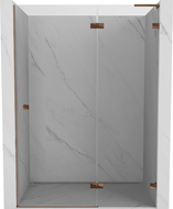 Mexen Lunar L right-hand hinged shower door 135 cm, transparent, rose gold - 834L-135-000-60-00-P