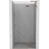 Mexen Lunar L 120 cm Right-Hinged Shower Door, Transparent, Brushed Copper - 834L-120-000-65-00-P