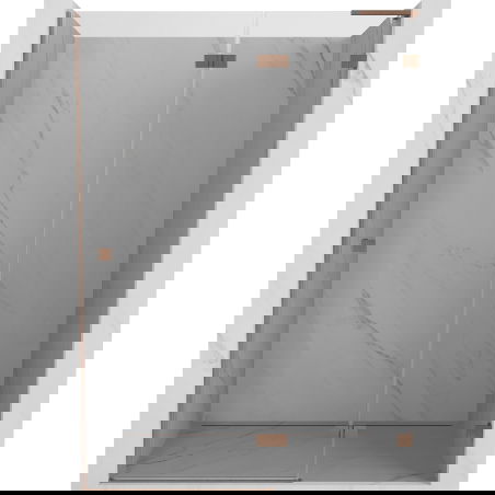 Mexen Lunar L right hinged shower door 140 cm, transparent, brushed copper - 834L-140-000-65-00-P