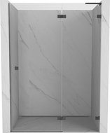 Mexen Lunar L right hinged shower door 130 cm, transparent, gun gray brushed - 834L-130-000-66-00-P