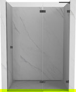 Mexen Lunar L right hinged shower door 140 cm, transparent, brushed gun gray - 834L-140-000-66-00-P
