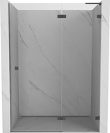 Mexen Lunar L right hinged shower door 130 cm, transparent, gun metal - 834L-130-000-95-00-P