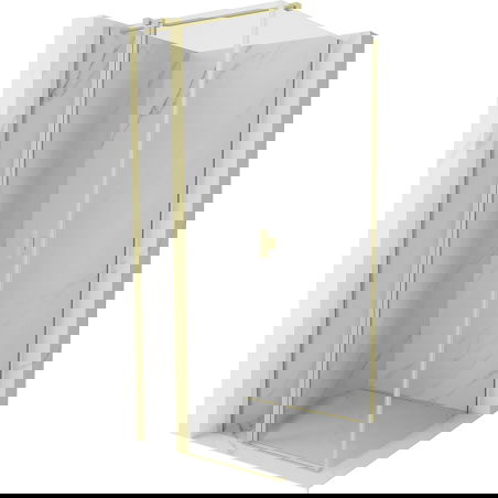 Mexen Mist T pivot shower cabin 75 x 75 cm, transparent, brushed gold - 8A4T-075-075-55-00