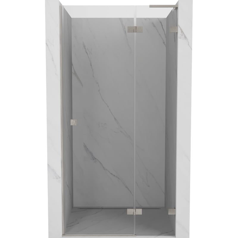 Mexen Lunar L 95 cm Right-Hand Hinged Shower Door, Transparent, Brushed Nickel - 834L-095-000-97-00-P