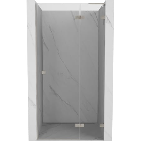 Mexen Lunar L 95 cm Right-Hand Hinged Shower Door, Transparent, Brushed Nickel - 834L-095-000-97-00-P