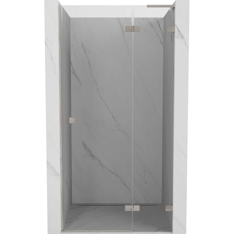 Mexen Lunar L right-hinged shower door 125 cm, transparent, brushed nickel - 834L-125-000-97-00-P