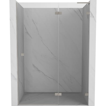 Mexen Lunar L right-hand hinged shower door 135 cm, transparent, brushed nickel - 834L-135-000-97-00-P