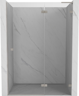 Mexen Lunar L right-hand hinged shower door 135 cm, transparent, brushed nickel - 834L-135-000-97-00-P
