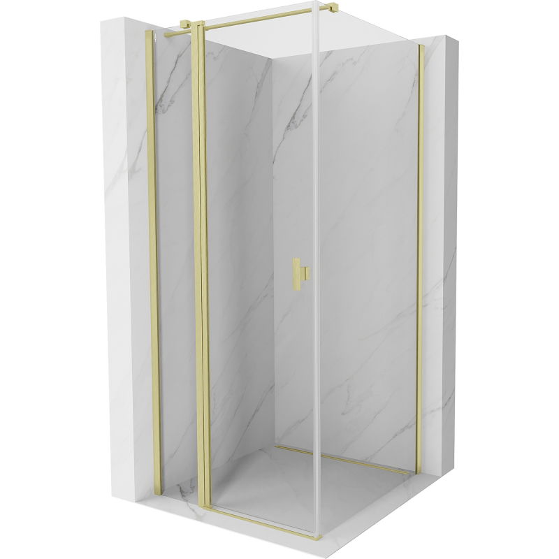 Mexen Mist T hinged shower enclosure 80 x 80 cm, transparent, brushed gold - 8A4T-080-080-55-00