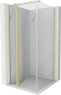 Mexen Mist T hinged shower enclosure 85 x 85 cm, transparent, brushed gold - 8A4T-085-085-55-00