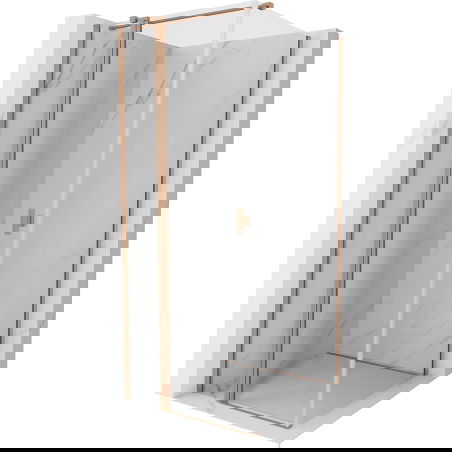 Mexen Mist T pivot shower cabin 70 x 70 cm, transparent, brushed copper - 8A4T-070-070-65-00