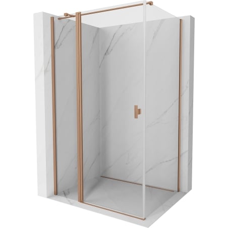 Mexen Mist T Hinged Shower Enclosure 90 x 75 cm, Transparent, Brushed Copper - 8A4T-090-075-65-00
