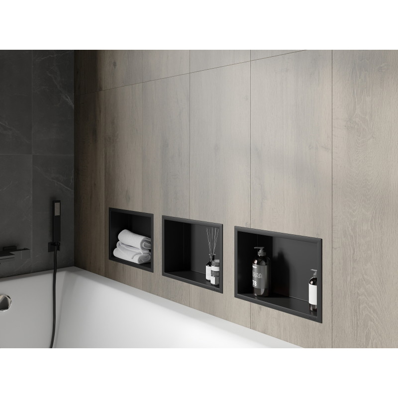 Mexen X-Wall-R niche shelf with flange 30 x 20 cm, black - 1970302010