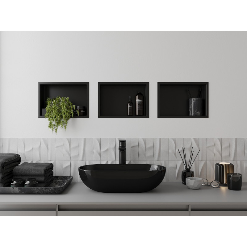 Mexen X-Wall-R niche shelf with flange 30 x 20 cm, black - 1970302010