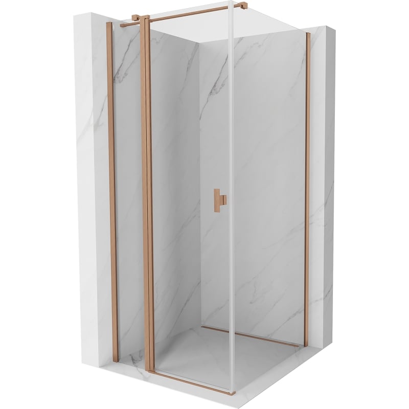 Mexen Mist T hinged shower enclosure 85 x 85 cm, transparent, brushed copper - 8A4T-085-085-65-00