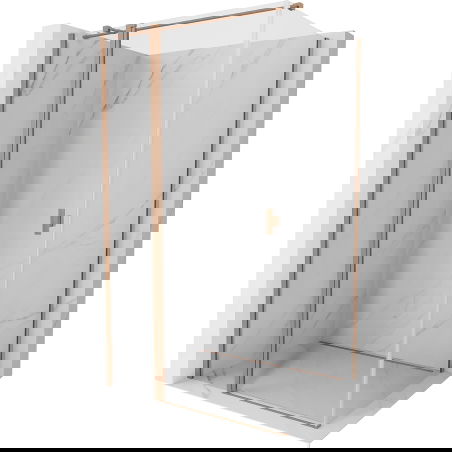 Mexen Mist T shower enclosure swinging 115 x 85 cm, transparent, brushed copper - 8A4T-115-085-65-00