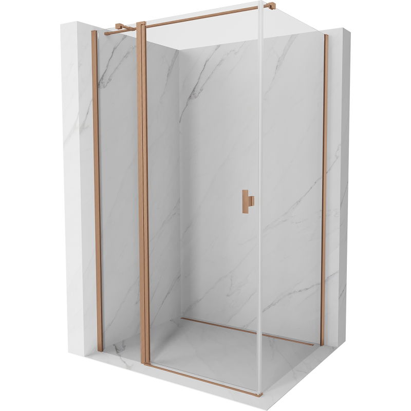 Mexen Mist T 90 x 95 cm Hinged Shower Cabin, Transparent, Brushed Copper - 8A4T-090-095-65-00