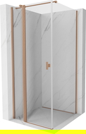 Mexen Mist T swing shower enclosure 100 x 100 cm, transparent, brushed copper - 8A4T-100-100-65-00